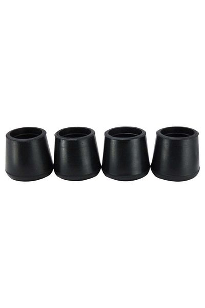 ACE 4-Piece Durable Non Skid Round Rubber Leg Tips Black 1inch