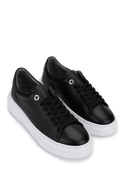 Tamer Tanca Women's Genuine Leather Black Floater Sneakers & Sports Shoes