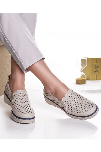 MODA STİL Women's casual beige shoes made of eco-leather anda, 41