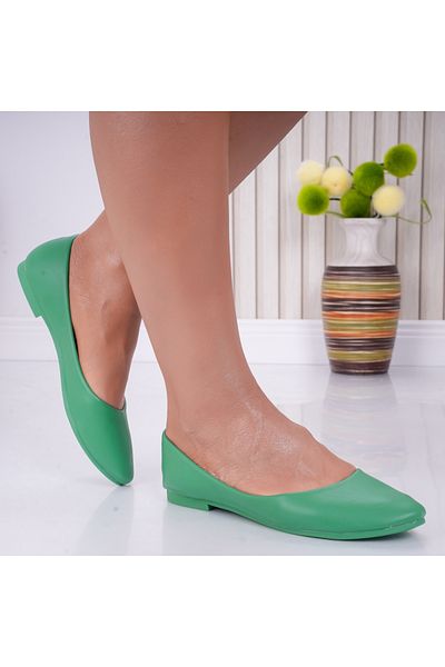 MODA STİL Women's green ballet flats made of eco-leather Nety, 35