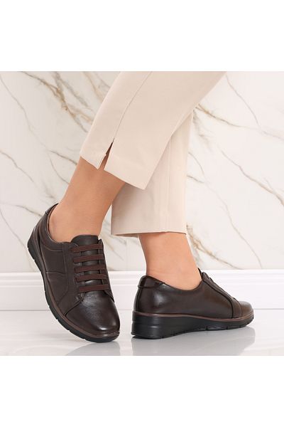 MODA STİL Women's brown casual shoes made of eco-leather Christa, 39