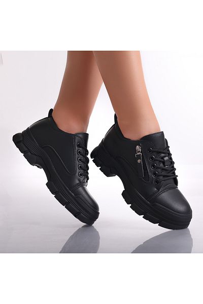 MODA STİL Women's Casual Shoes Black Made of Eco-Leather Madai, 40