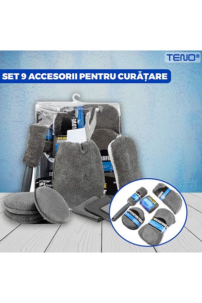 Teno Teno® Car Cleaning and Detailing Kit, interior/exterior, gray