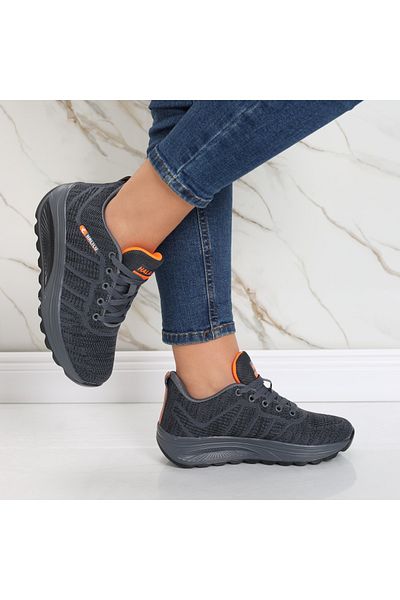 MODA STİL Women's dark gray textile sports shoes Kiera, 37
