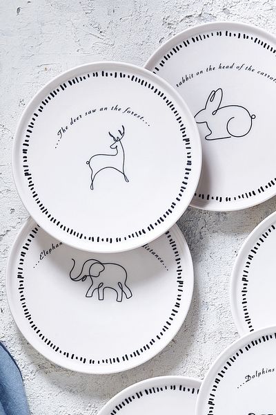 Fecra Animal 6 Piece Cake Plate Set