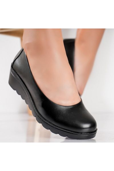MODA STİL Women's Casual Shoes Black Made of Asira Ecological Leather, 36