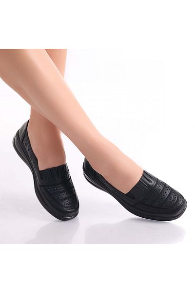 MODA STİL Dameo Women's Casual Black Shoes Made of Ecological Leather, 39