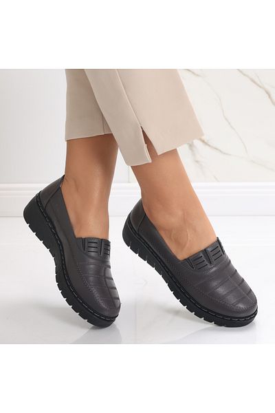 MODA STİL Women's casual shoes Grey made of Rasima Eco-leather, 38