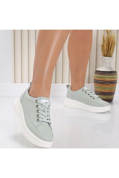 MODA STİL Women's casual shoes Mint Green made of natural leather Hory, 40