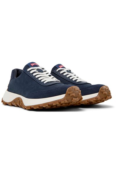 CAMPER Men's Blue Genuine Leather Running Sneaker with Hook And Loop, Comfort Sole DriftTrail