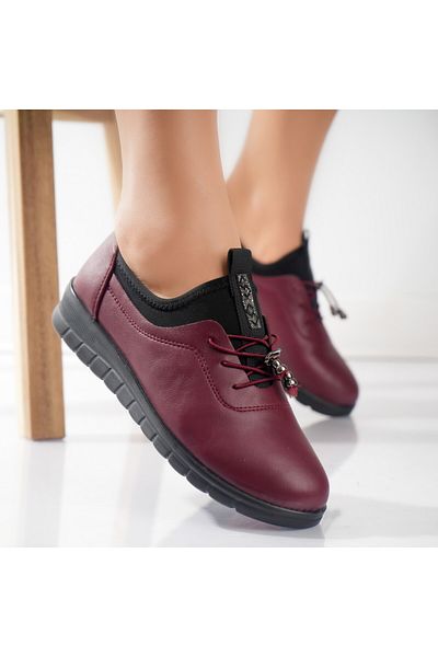 MODA STİL Women's Casual Red Shoes Made of Ecological Leather Nola, 39