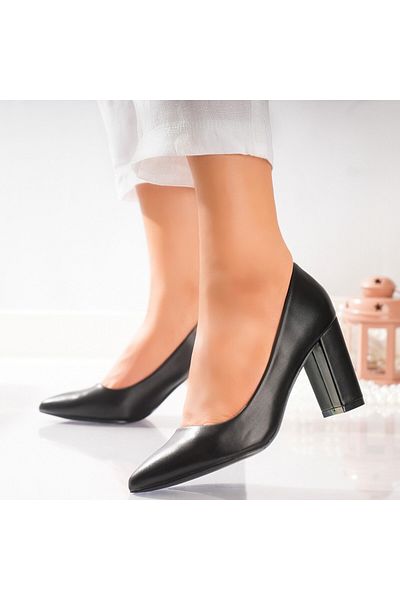 MODA STİL Women's Black Heeled Shoes Made of Eco-Leather McCarthy, 40