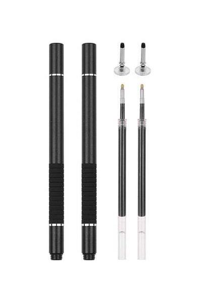 HALAMODO 2-Piece Precision Stylus Pen With Refill And Disc Tip Touchscreen Black