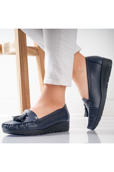 MODA STİL Casane Women's Casual Shoes Navy Blue Made of Eco-Leather, 41