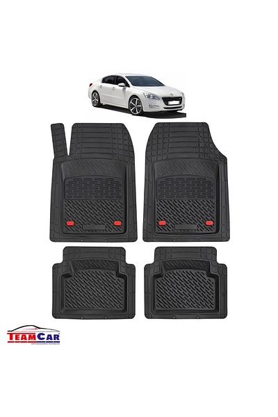 TEAMCAR ® Covorașe auto tip tavă Peugeot 508 I (2010-2018) negre, material durabil