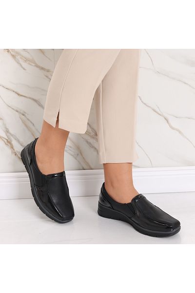 MODA STİL Women's casual black shoes made of eco-leather Elsa, 41