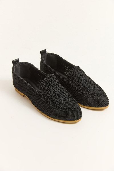Raneel Kazançlı Alışveriş Knitted Design Women's Ballerina Shoes Black
