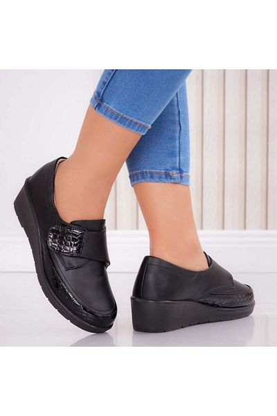 MODA STİL Women's Black Shoes Made of Revi Ecological Leather, 39