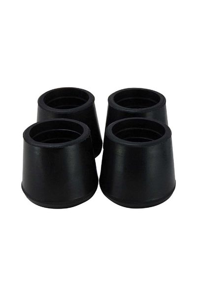 ACE 4-Piece Durable Non Skid Round Rubber Leg Tips Black 1inch
