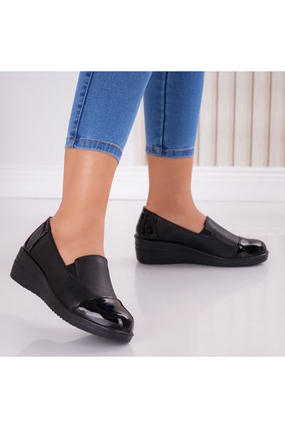 MODA STİL Women's Black Lomara Ecological Leather Shoes, 37
