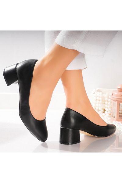 MODA STİL Women's Black Shoes Made of Ecological Leather Braya, 36