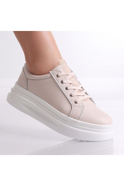 MODA STİL Women's casual shoes Pink made of genuine leather Evoya, 38