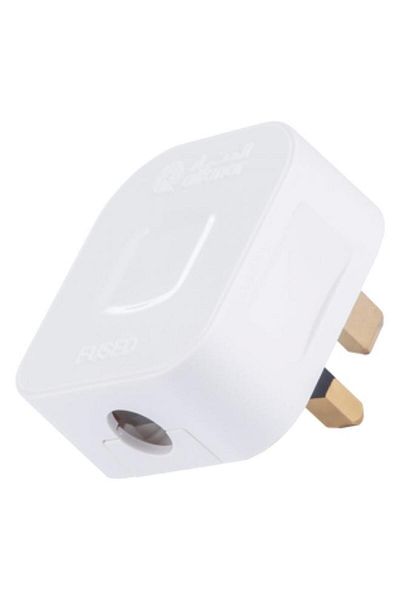 Generic AL FANAR 13A 250V Durable Rectangular Flush Mount AC Fused Plug White