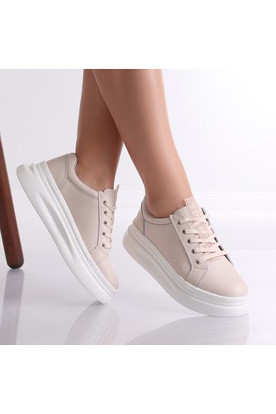 MODA STİL Women's casual shoes Pink made of genuine leather Evoya, 38