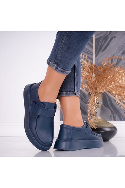 MODA STİL Women's casual shoes Navy Blue made of natural leather Duva, 39