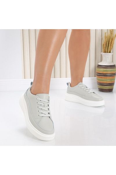 MODA STİL Women's casual shoes, Grey, made of natural leather, Ana, 40