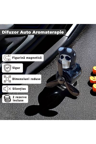 Teno Teno® Car Pilot Skeleton Aromatherapy Diffuser, air freshener kit, 2 scents included
