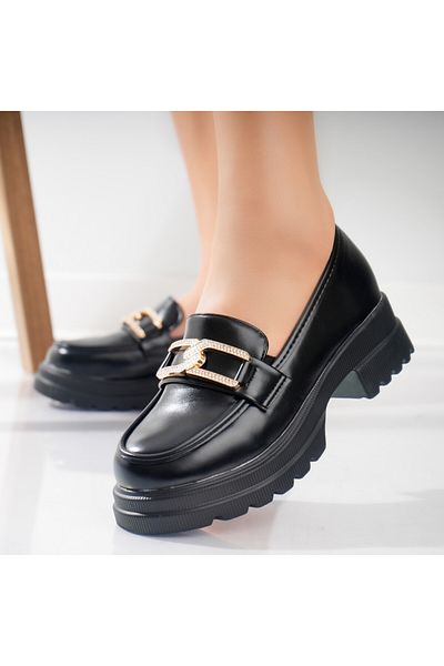 MODA STİL Women's Casual Black Shoes Made of Eco-Leather Aidora, 38
