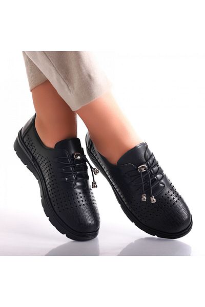 MODA STİL Women's Casual Black Shoes Made of Organic Leather Julisa, 41