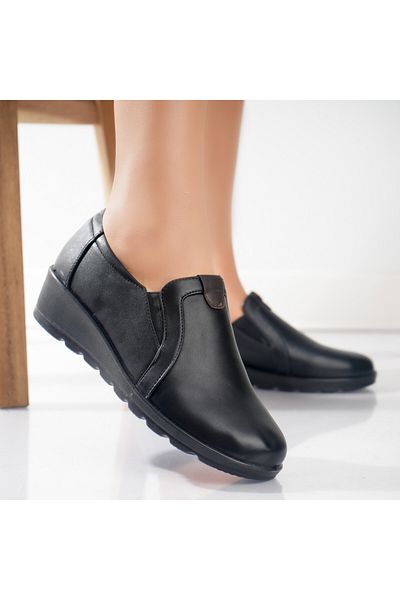 MODA STİL Women's Casual Black Shoes Made of Ecological Leather Larisa, 39