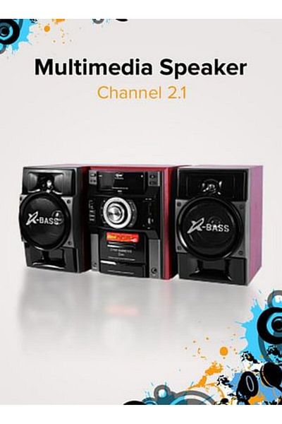 Cyber مكبر صوت متعدد الوسائط X-Bass CYHF-8488DVD 2.1 قناة أسود/أحمر