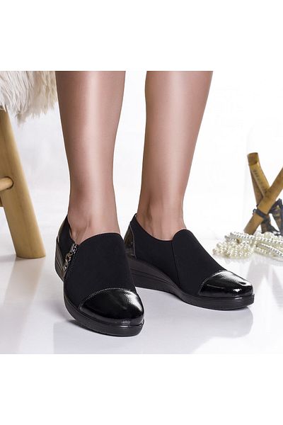 MODA STİL Women's casual black suede shoes, 38