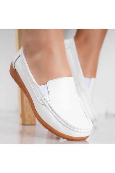MODA STİL Women's casual white shoes made of natural leather Comoi, 37