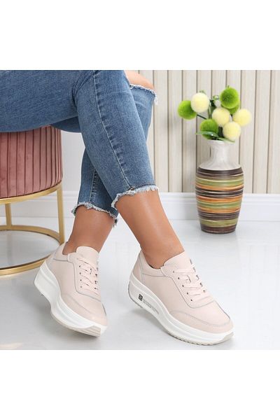 MODA STİL Women's Pink Sport Shoes Made of Natural Leather Diana, 37