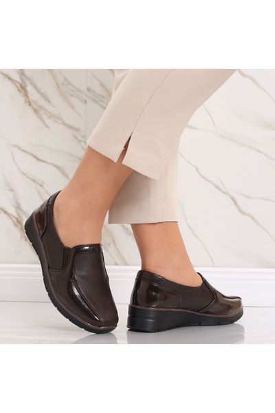 MODA STİL Women's casual brown shoes made of eco-leather Elsa, 40