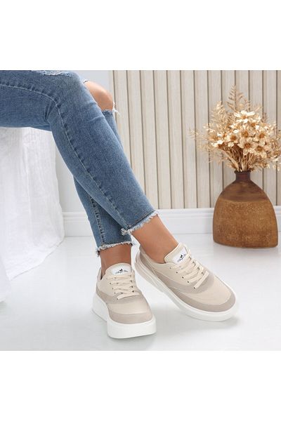 MODA STİL Women's casual shoes Beige made of natural leather Nely, 37