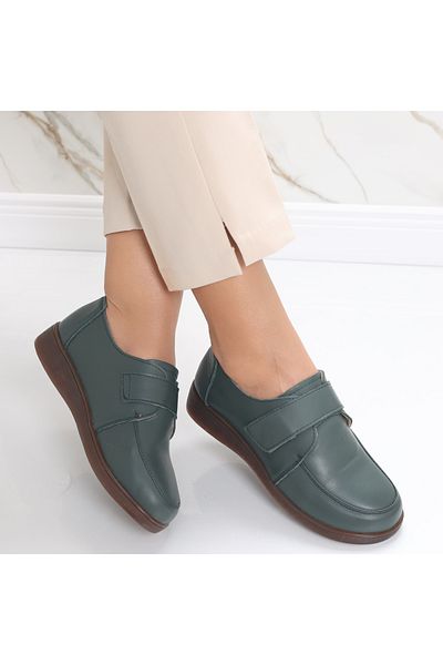 MODA STİL Women's casual shoes Green made of natural leather Jarin, 41