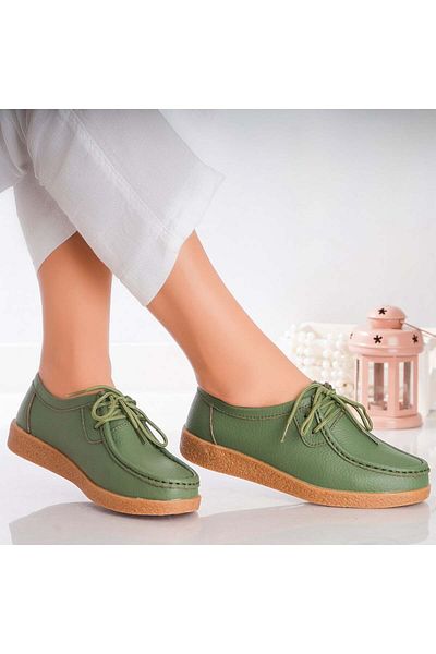 MODA STİL Women's casual shoes Green natural leather lucy, 37