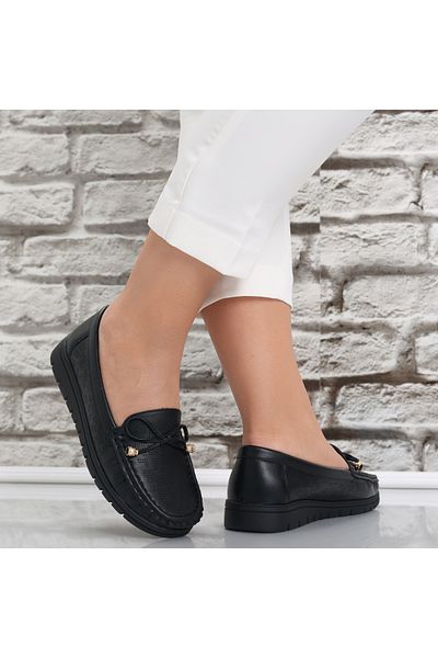 MODA STİL Women's Casual Shoes Black Made of Ecological Leather Lujaina, 36