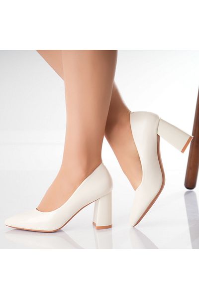 MODA STİL Women's shoes with heels Light Beige from Eco-leather Macarena, 38