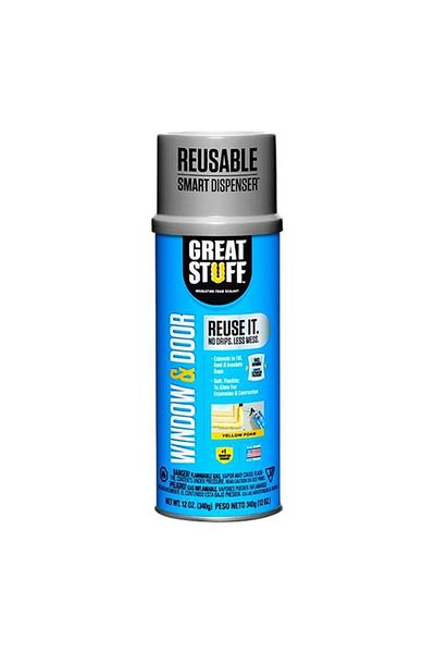Generic مانع تسرب رغوة عازلة ذكية من Great Stuff للنوافذ والأبواب، أصفر، 12 أونصة