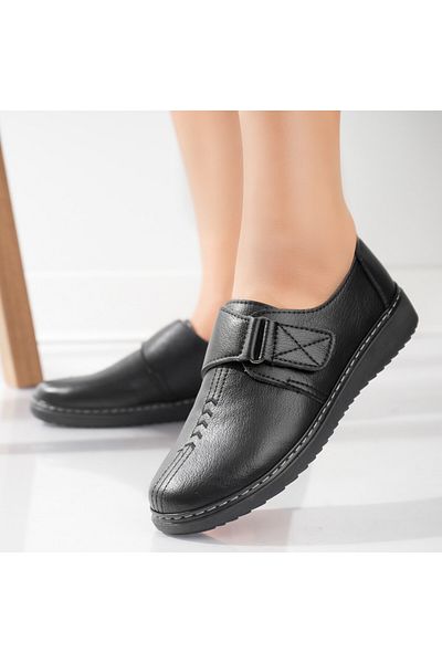 MODA STİL Women's Casual Shoes Black Made of Vodo Ecological Leather, 36