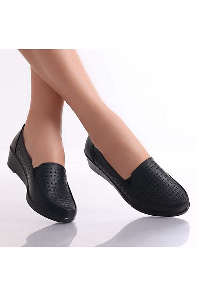 MODA STİL Women's Black Shoes Made of Belica Ecological Leather, 38