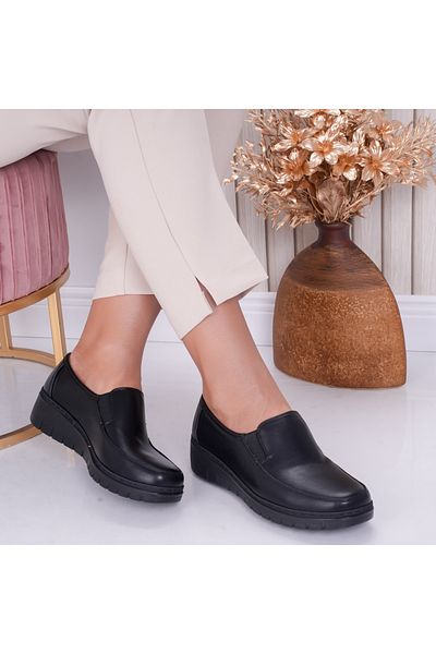 MODA STİL Women's casual shoes in black Fler eco-leather, 41