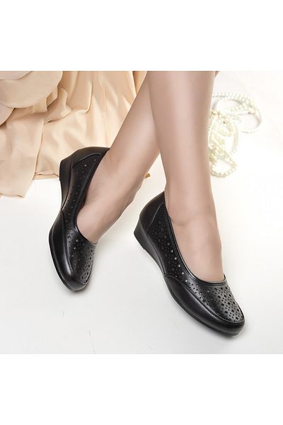 MODA STİL women's black shoes made of banana eco-leather, 39