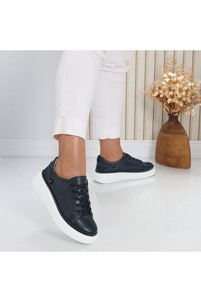 MODA STİL Women's casual shoes Navy Blue made of Genuine Leather Novea, 40